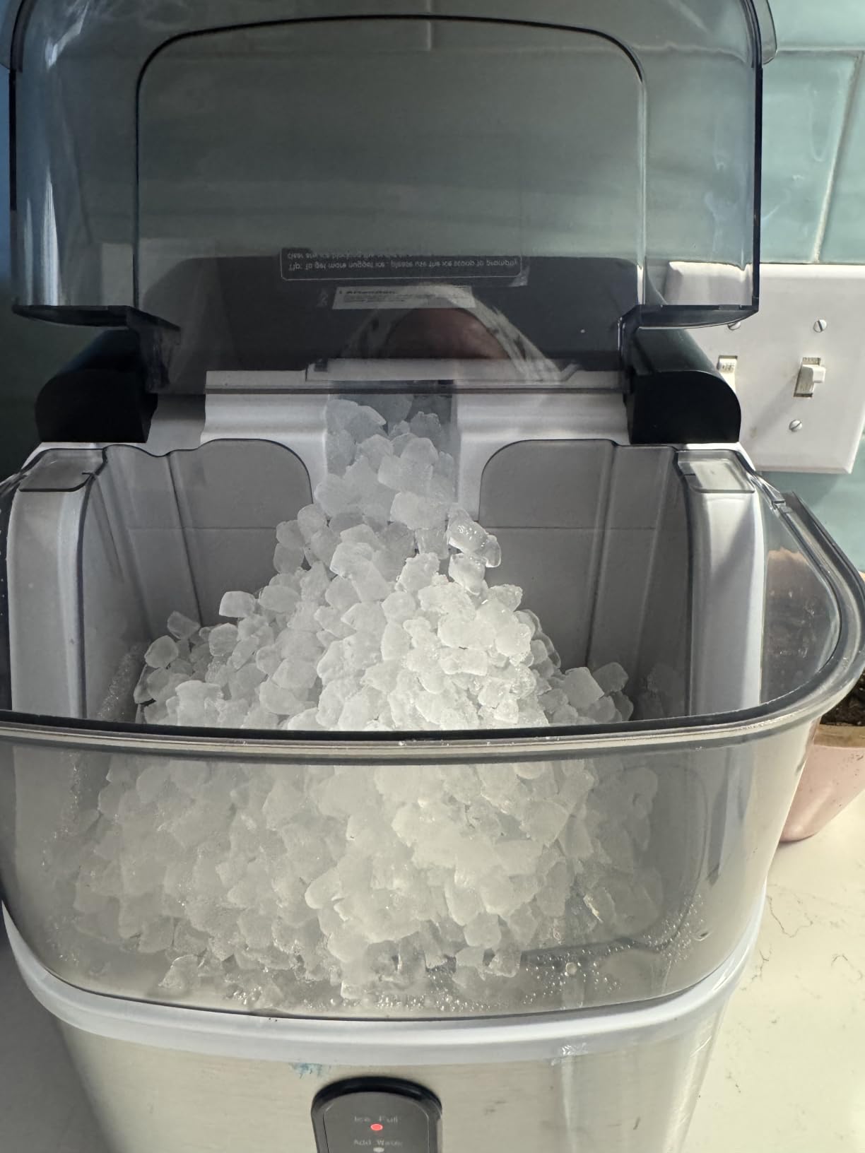 EUHOMY Nugget Ice Maker Countertop, Ready in 7 Mins, 35Lbs/24H Pebble Ice Maker Machine, Self-Cleaning Countertop Sonic Ice Makers with Ice Scoop&Basket, Pellet Ice Maker for Home, Stainless Steel customer photo 2
