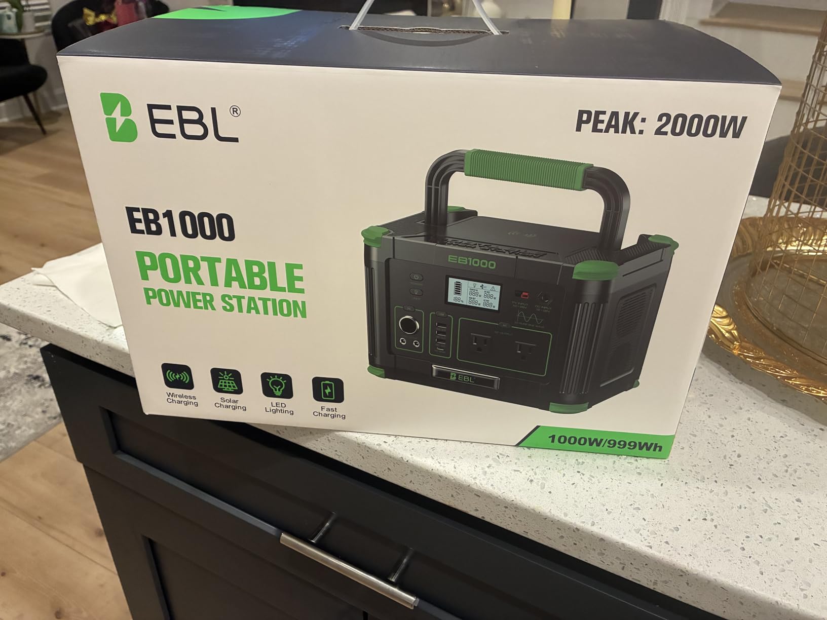 1000W Portable Power Station 999Wh, Solar Generator for Outdoor Emergency | 10 Ports & 60W PD USB-C Fast Charging, 120V Pure Sine Wave AC Outlet for Home Backup, Camping, Fishing, RV, Van Travel customer photo 1