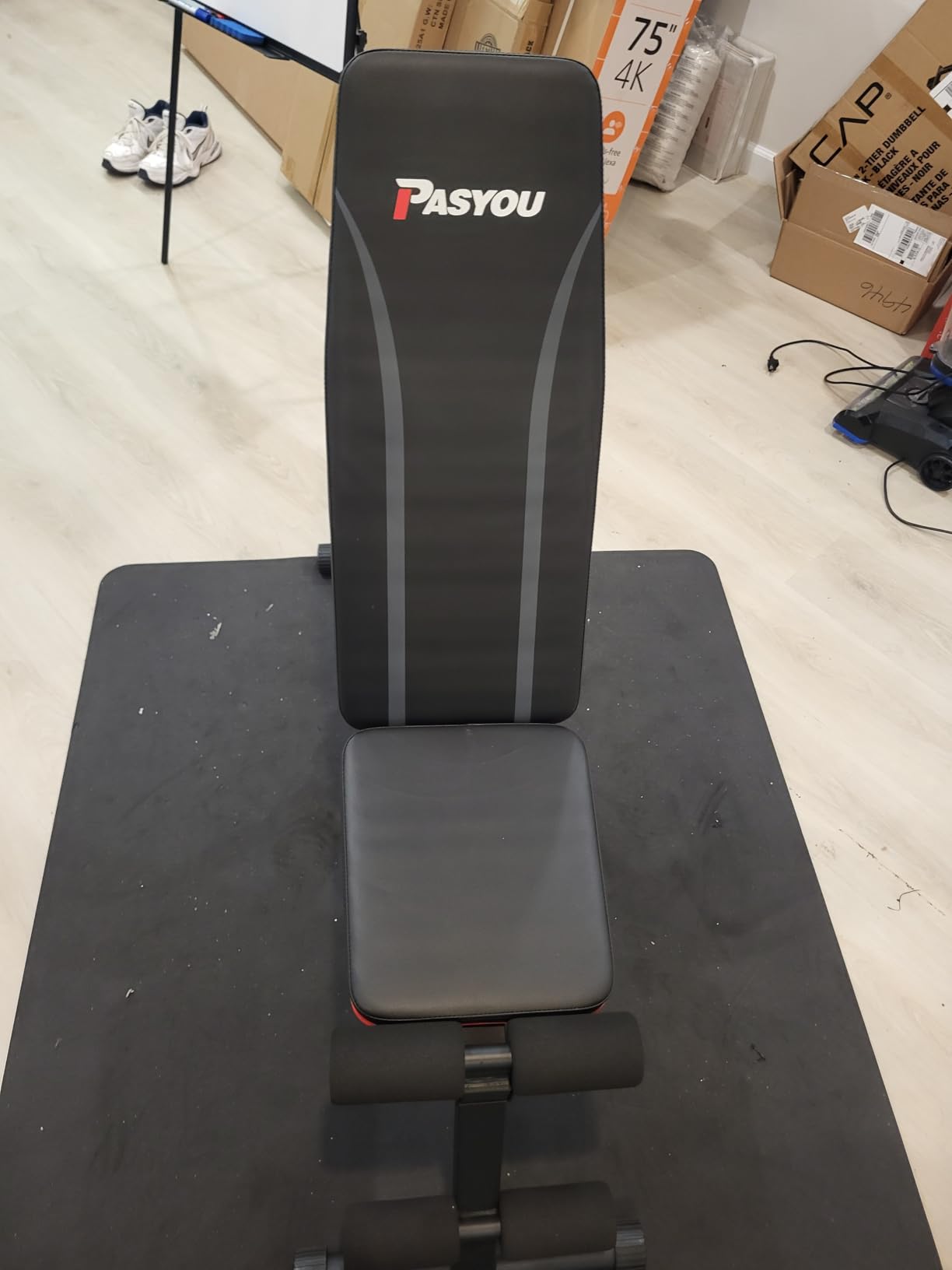 PASYOU Adjustable Weight Bench, Foldable, Incline Decline Flat, Bench Press with 660LBS, 95% Pre-Assembled, Compact Workout Bench Full Body Strength Training Bench for Home Gym, Wider Seat customer photo 2