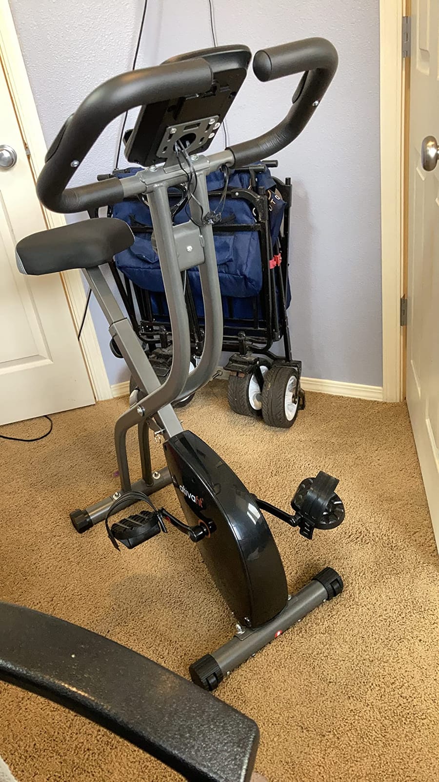 ATIVAFIT 5-in-1 Foldable Exercise Bike for Home, Upright & Recumbent Indoor Bike with 16-Level Magnetic Resistance, Resistance Bands, Quiet Cardio, Adjustable Seat customer photo 1