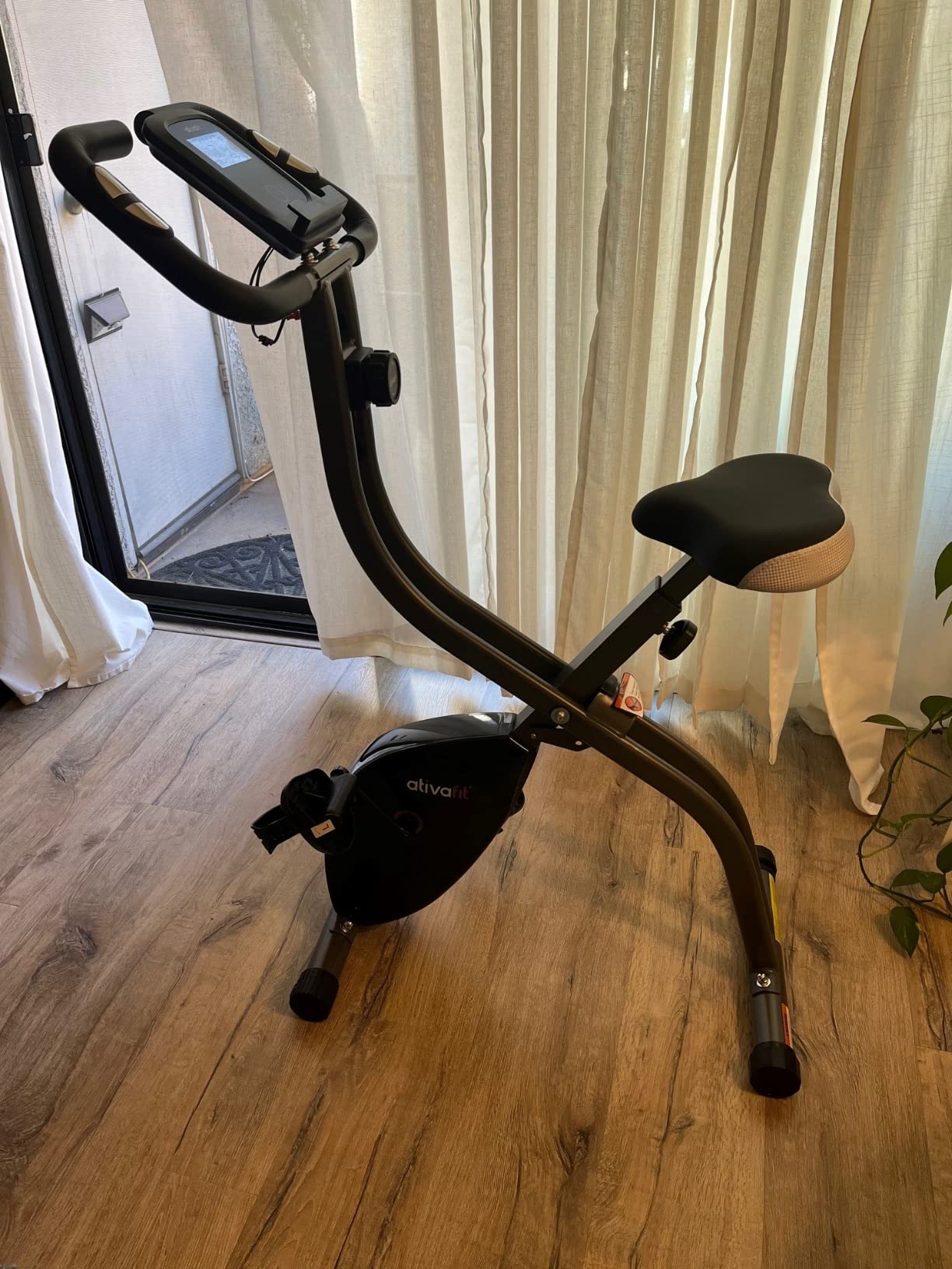 ATIVAFIT 5-in-1 Foldable Exercise Bike for Home, Upright & Recumbent Indoor Bike with 16-Level Magnetic Resistance, Resistance Bands, Quiet Cardio, Adjustable Seat customer photo 2
