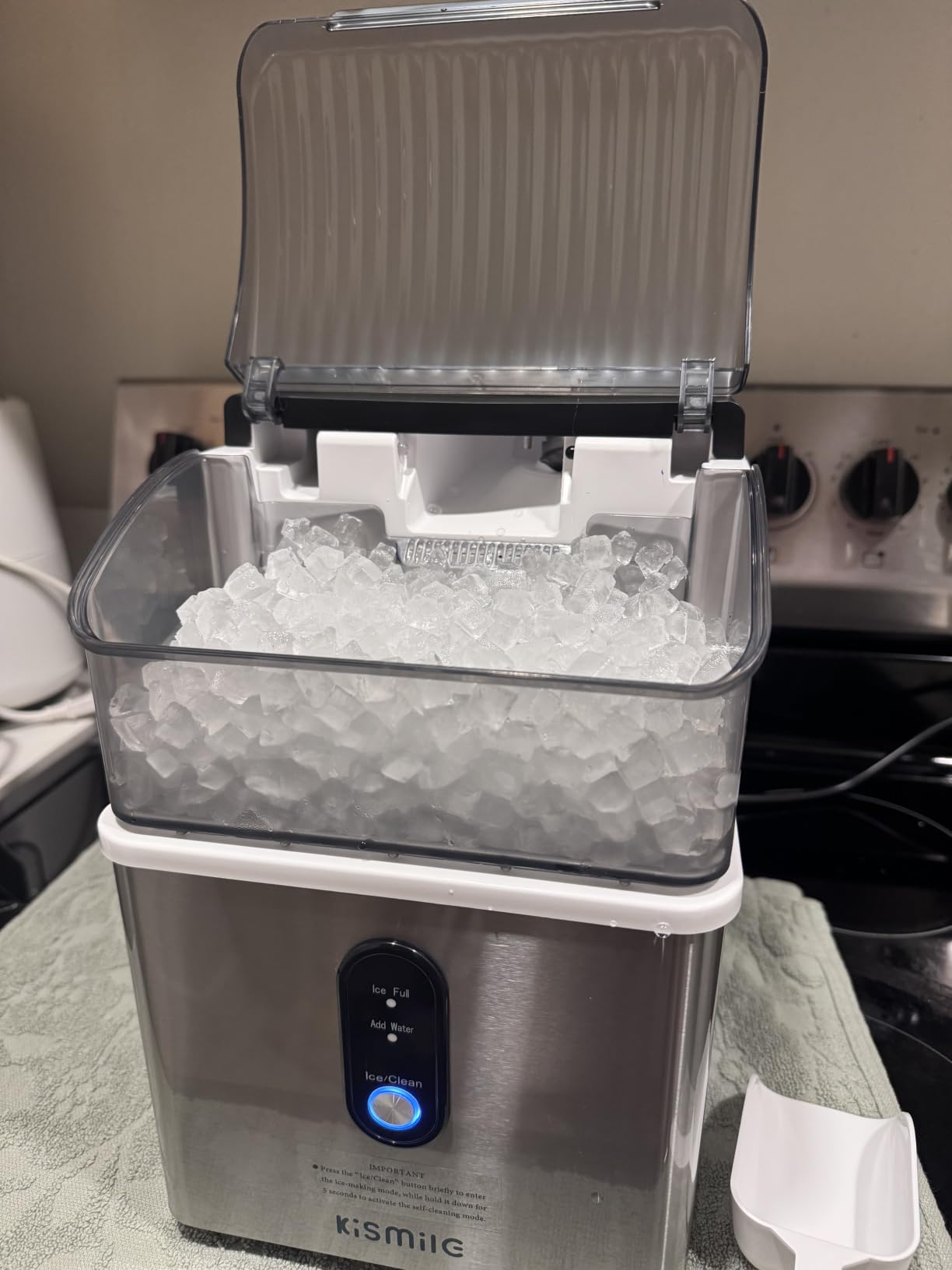 Kismile Nugget Ice Maker Countertop, 35 lbs/Day, Stainless Steel customer photo 2