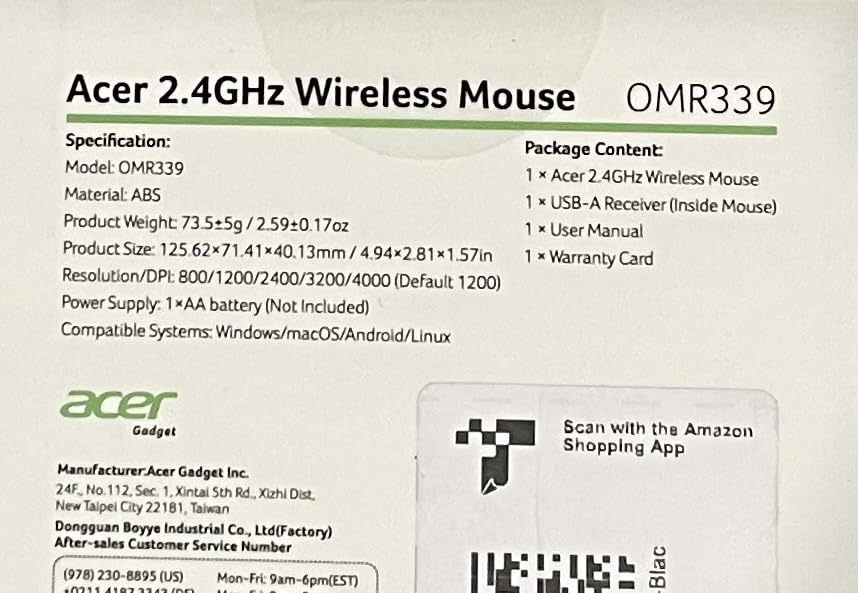 Acer Wireless Mouse for Laptop, 2.4GHz Computer Mouse 5 Adjustable 4000 DPI customer photo 1