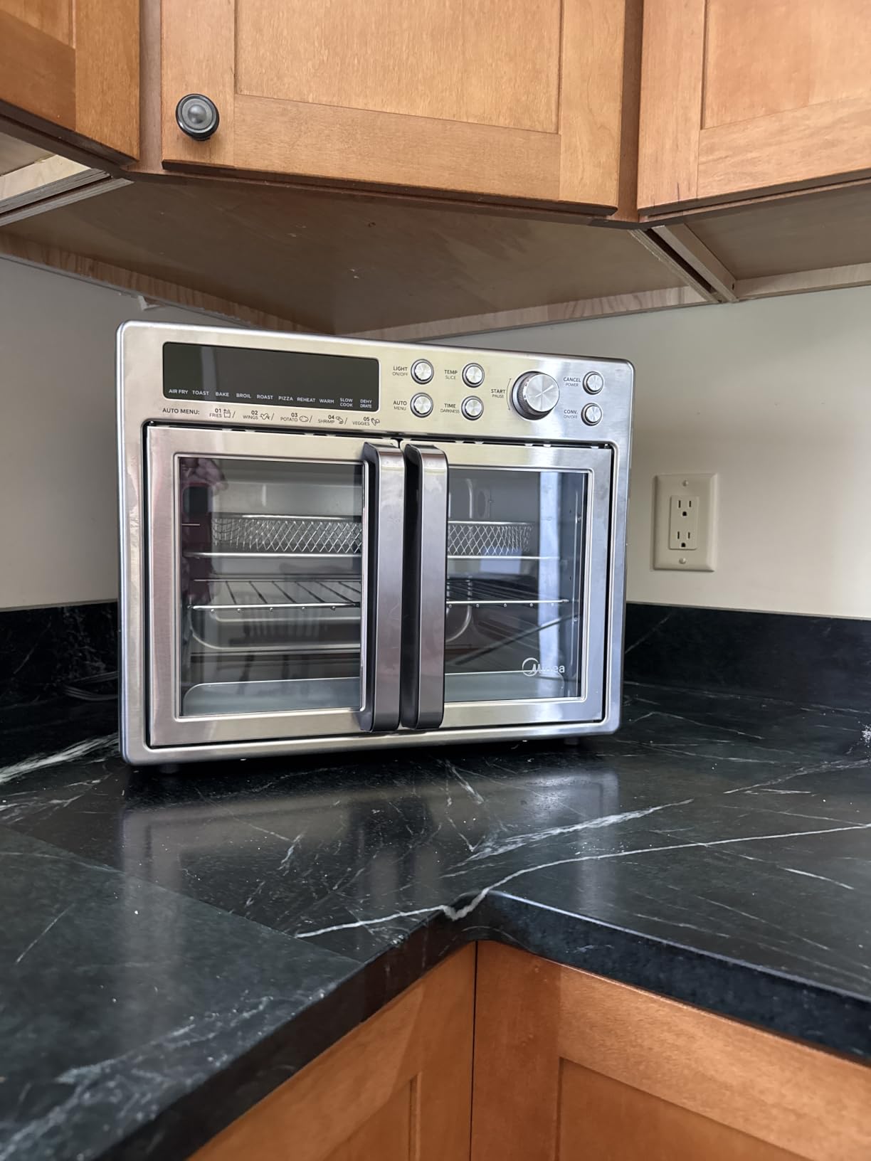 Midea Flexify Slim 8-in-1 French Door Toaster Oven Air Fryer Combo, 25QT | Compact Countertop Oven with Infrared SpeedHeat, Stainless Steel customer photo 1