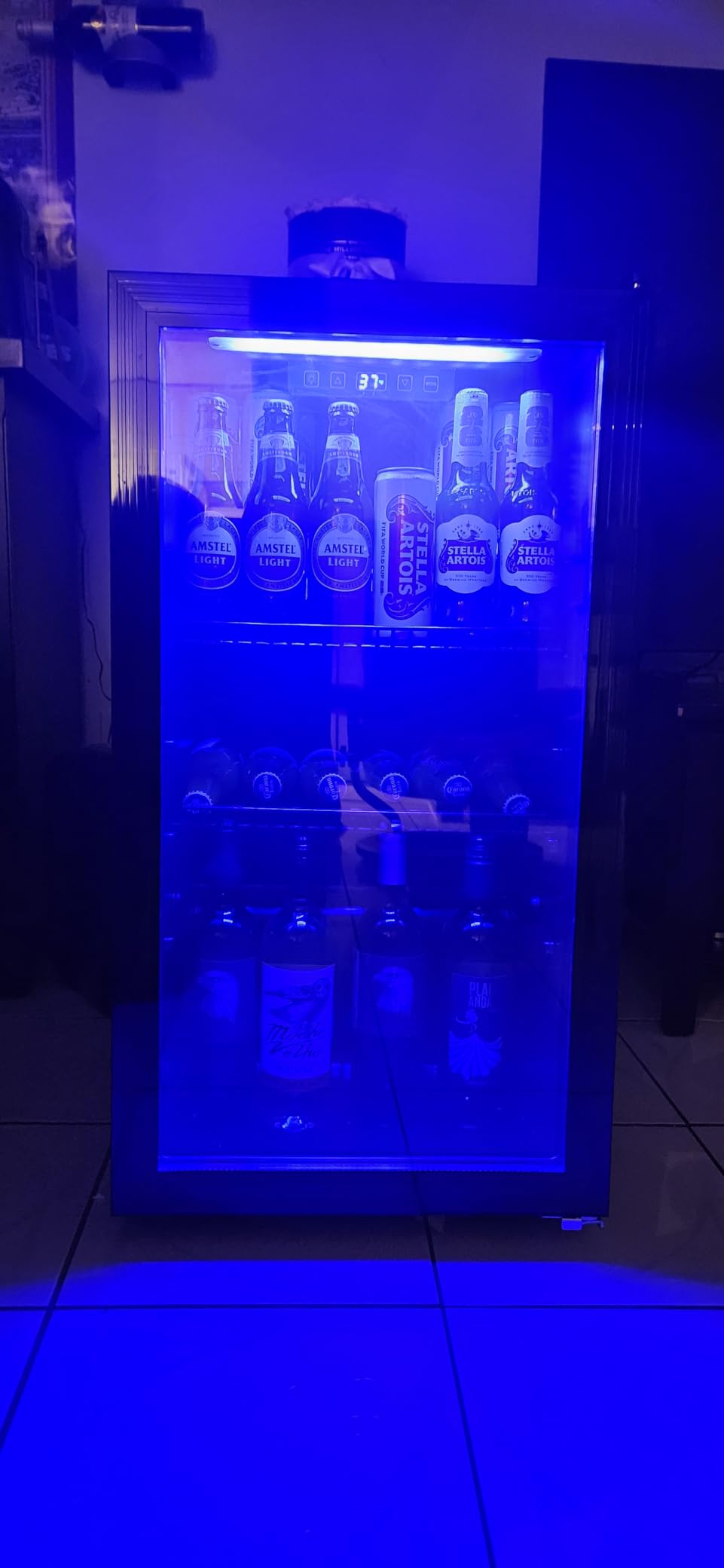 18L Beverage Refrigerator Cooler, 24-Can Mini Fridge with Glass Door customer photo 2