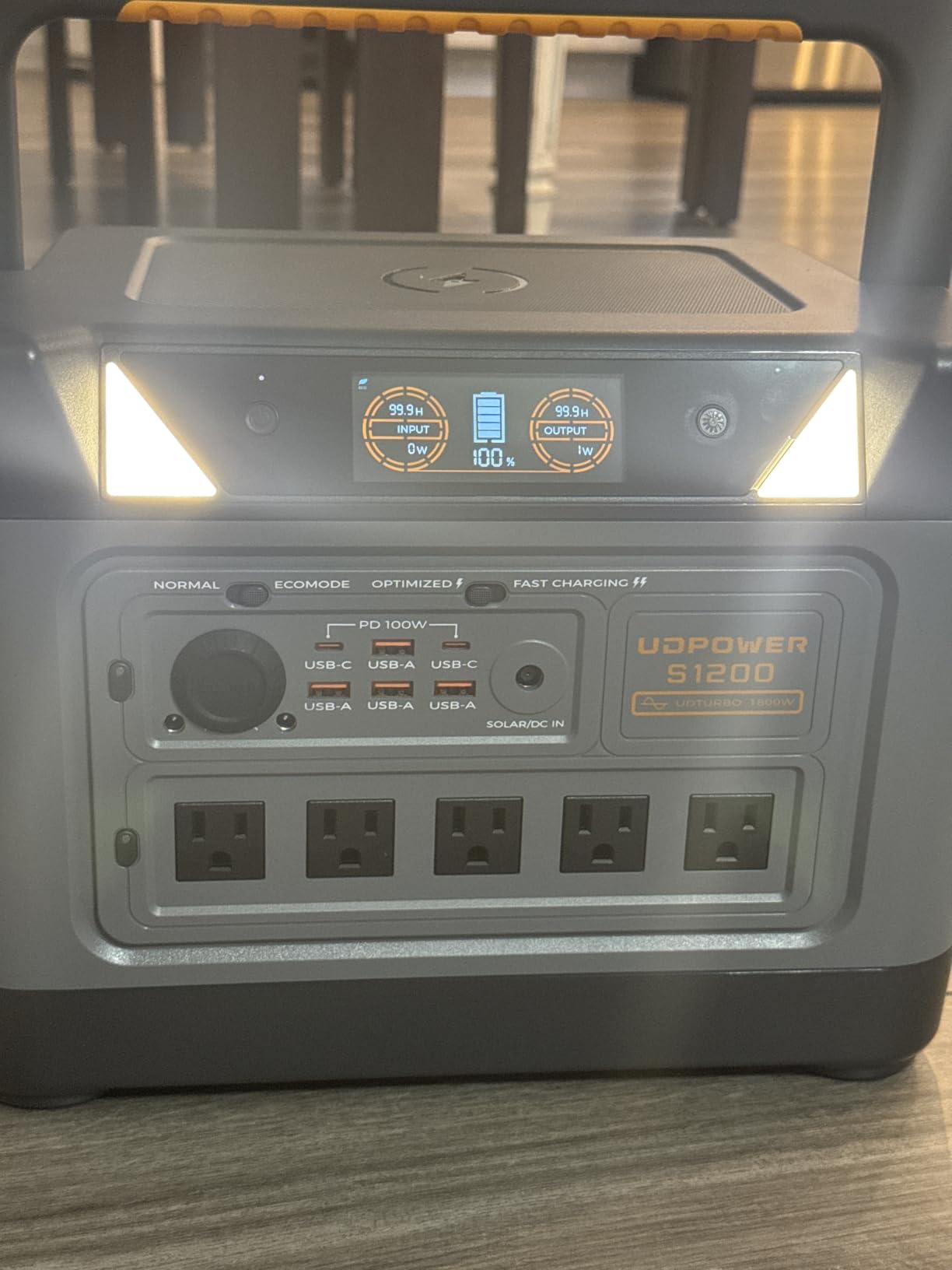 UDPOWER S1200 Portable Power Station 1200W (Surge 1800W), Max 400W Solar Input, UPS, UL2743, for Home RV Emergency, Pure Sine Wave customer photo 1