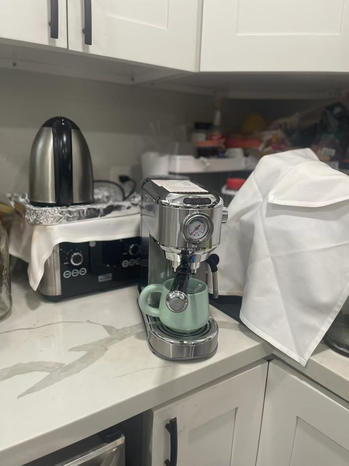 Espresso Machine 20 Bar, Compact Espresso Coffee Machine with Milk Frother, 34oz Removable Water Tank customer photo 1