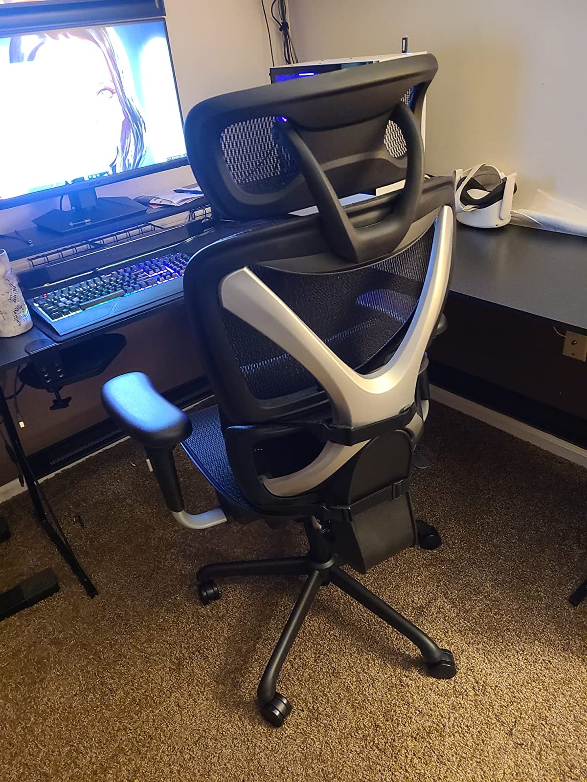 GABRYLLY Ergonomic Office Chair, Mesh Computer Desk Chair with BIFMA 5.1 Certified, Adjustable Lumbar Support, 3D Arms, Durable Commercial Task Chair with 3-Stage Tilt for Company, Home, Bulk,Work customer photo 1