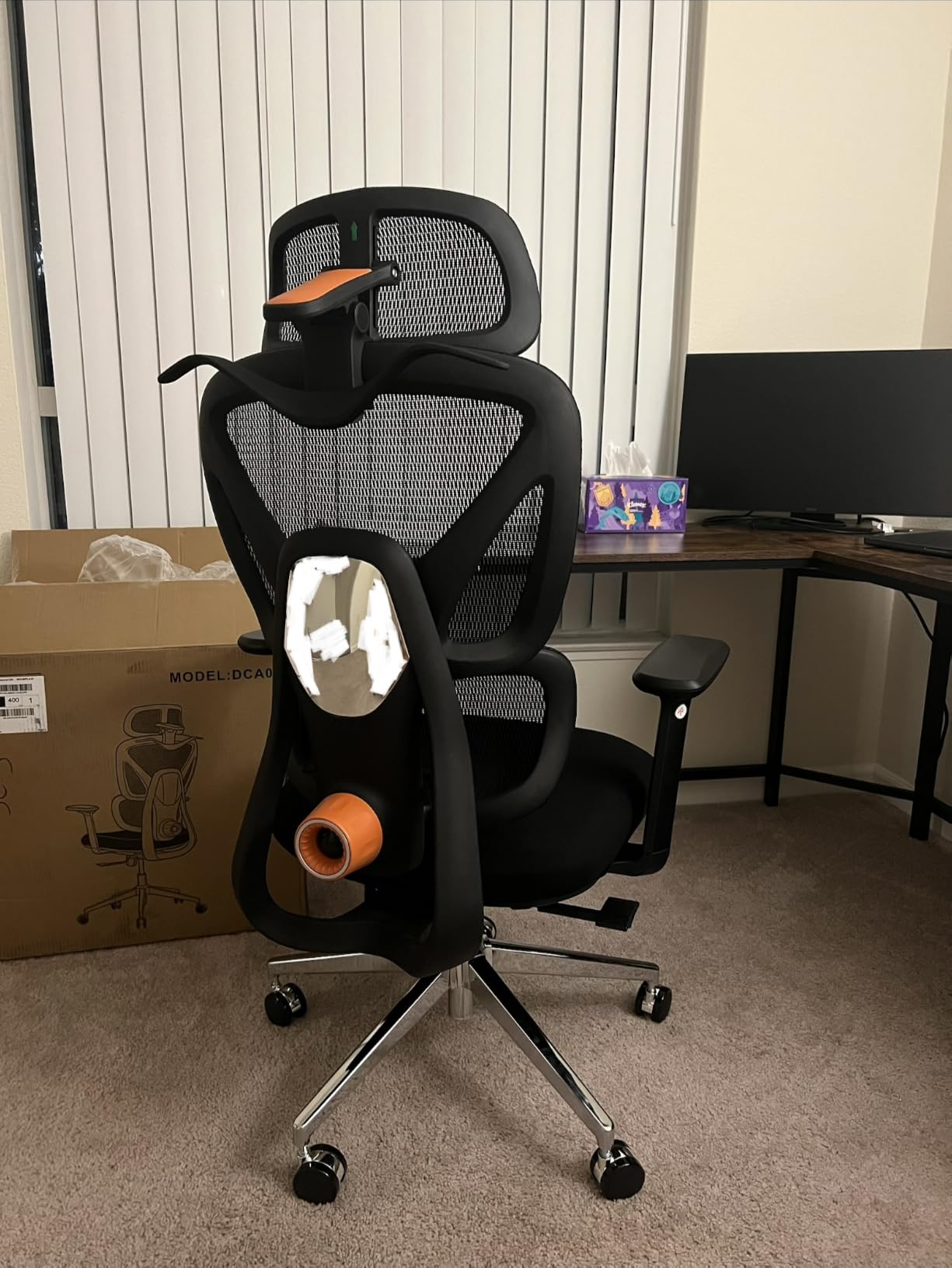 Ergonomic Mesh Office Chair, Desk Chairs with Adjustable Lumbar Support, 4D Flip-up Arms & 3D Headrest, Comfy High Back Breathable Mesh Computer Chair for Home Office, 400lbs (Black) customer photo 1