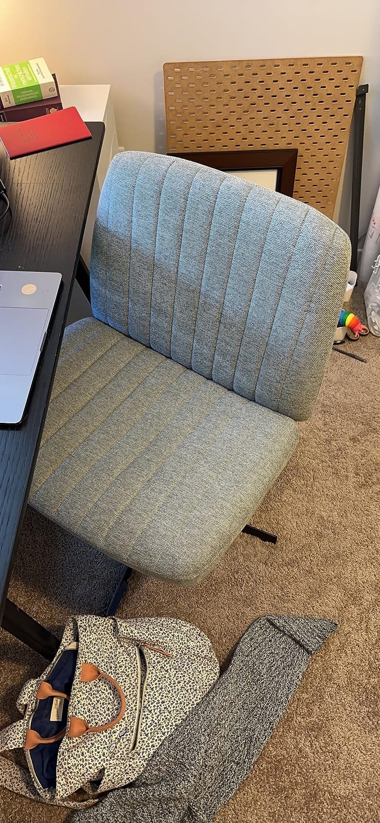 OLIXIS Armless Home Office Chair, Ergonomic Small Desk Chair | Mesh Back, Removable Washable Foam Cushion, Height Adjustable, Rolling Swivel Wheels, Small Space, Black customer photo 1