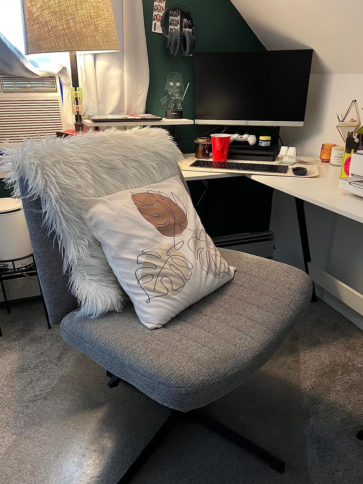 OLIXIS Armless Home Office Chair, Ergonomic Small Desk Chair | Mesh Back, Removable Washable Foam Cushion, Height Adjustable, Rolling Swivel Wheels, Small Space, Black customer photo 2