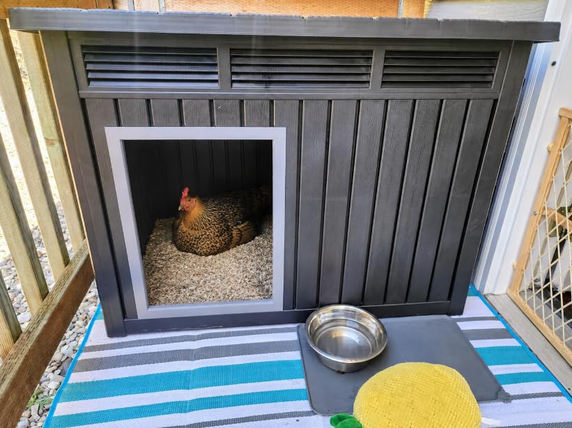 Duck Coop with Hydraulic Air Rod, Resin Duck House, Black customer photo 2