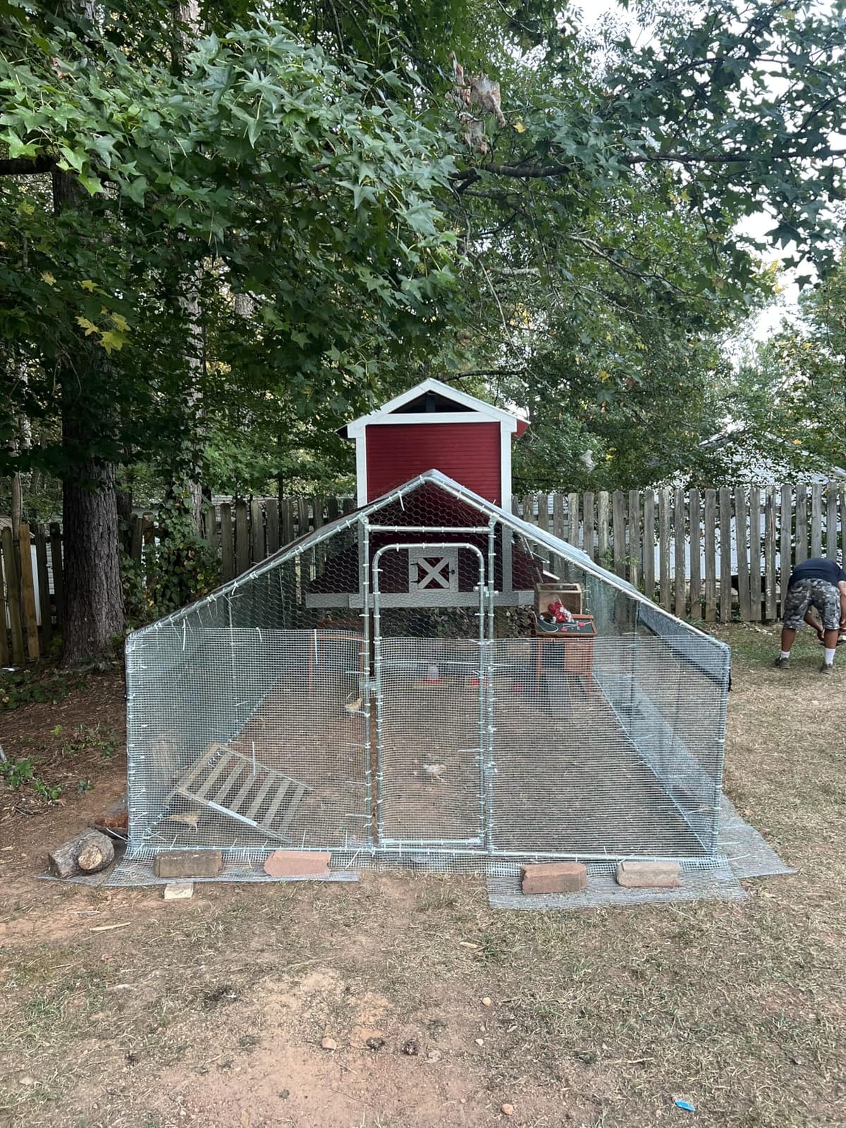 9.9x13.2 FT Metal Chicken Coop, Walk-in Poultry Run Enclosure customer photo 2