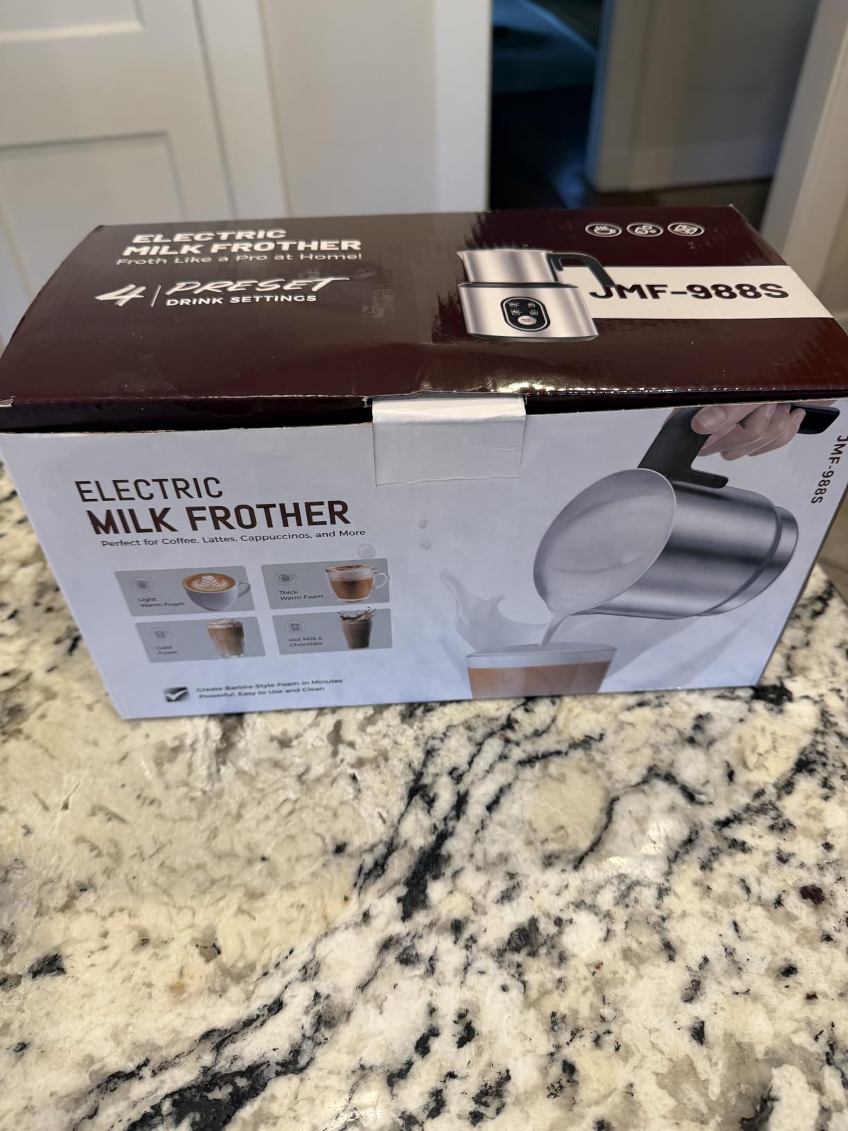 Milk Frother and Steamer, 4-in-1 Electric Foam Maker with Detachable Stainless Steel Jug, 17.6oz/500ml Fast Milk Warmer & 10.6oz Frother Machine for Latte, Cappuccino, Hot Chocolate customer photo 2