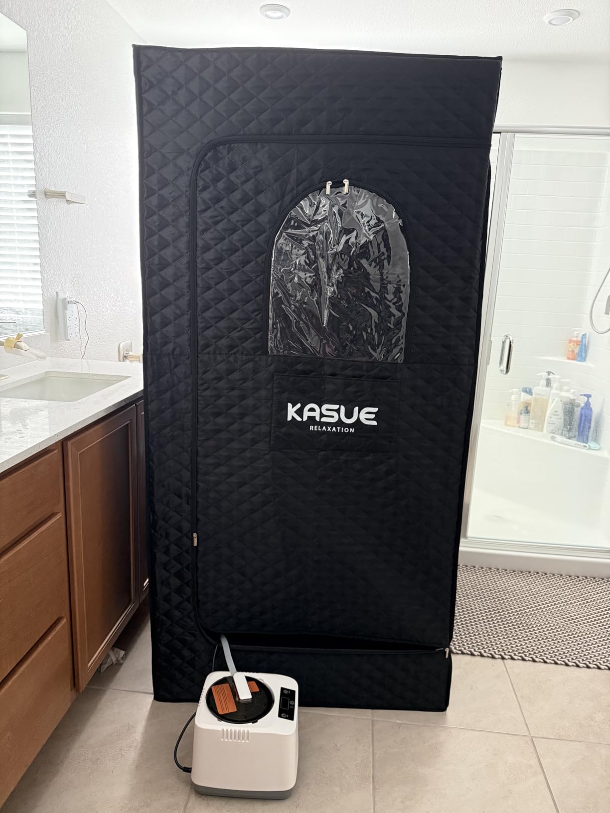 KASUE Infrared Sauna Tent with 3L Steamer, for Home customer photo 2