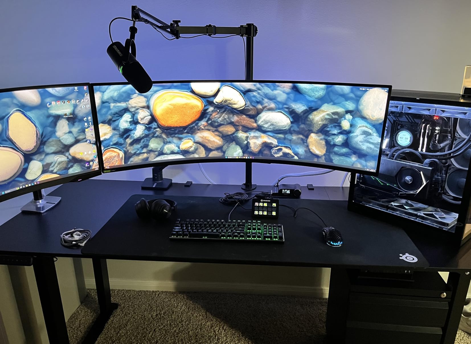 79x31'' 4 Leg Large Dual Motor Standing Desk for Home Office | Large Adjustable Standing Desk with 4Leg Black Walnut Top+Black Frame customer photo 2