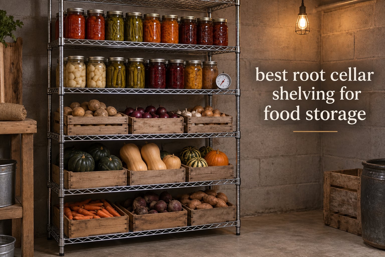 best root cellar shelving for food storage