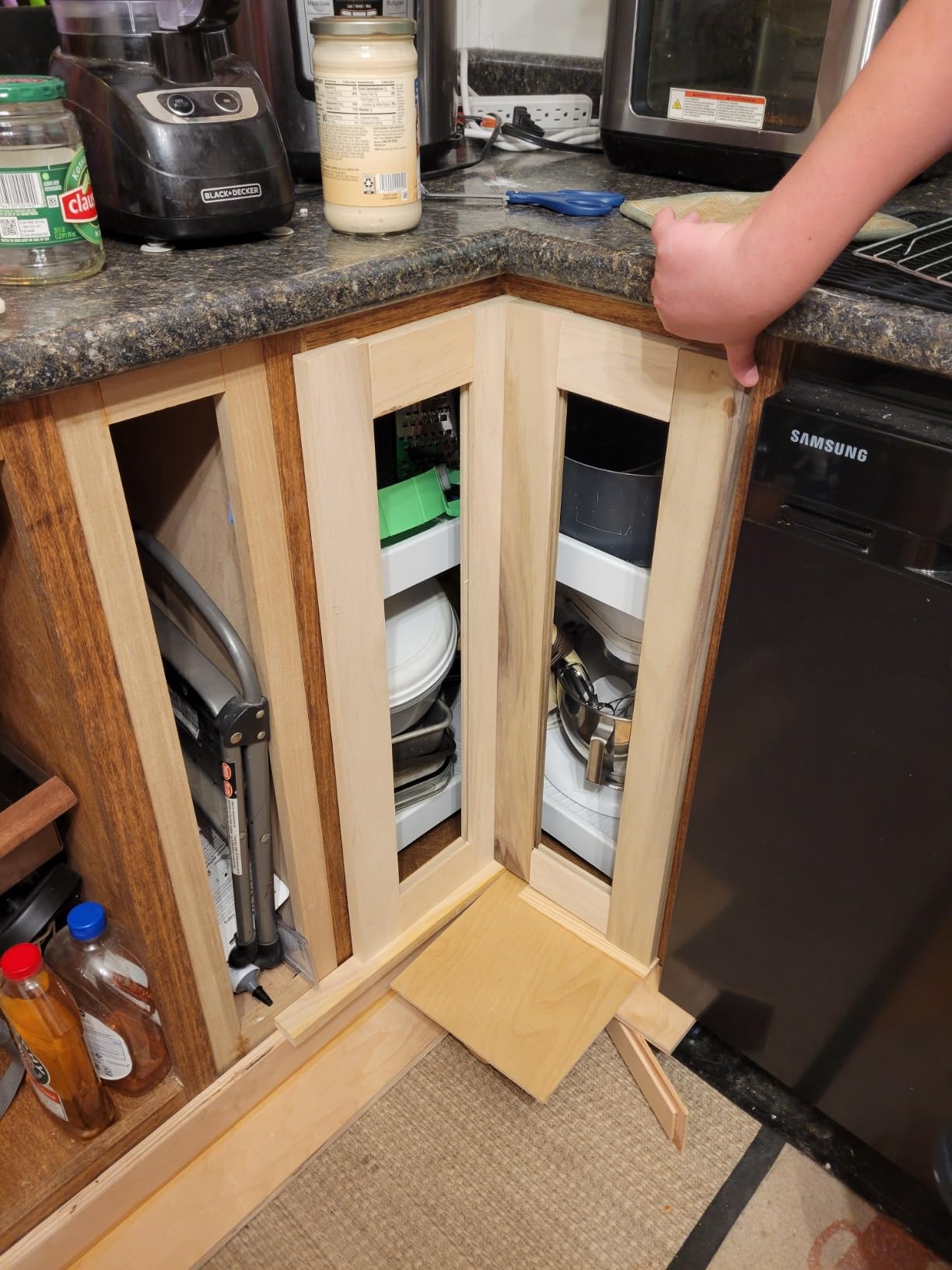 Lazy Daisy Polymer Kidney-Shaped 2-Shelf Lazy Susan for Corner Base Cabinets customer photo 1