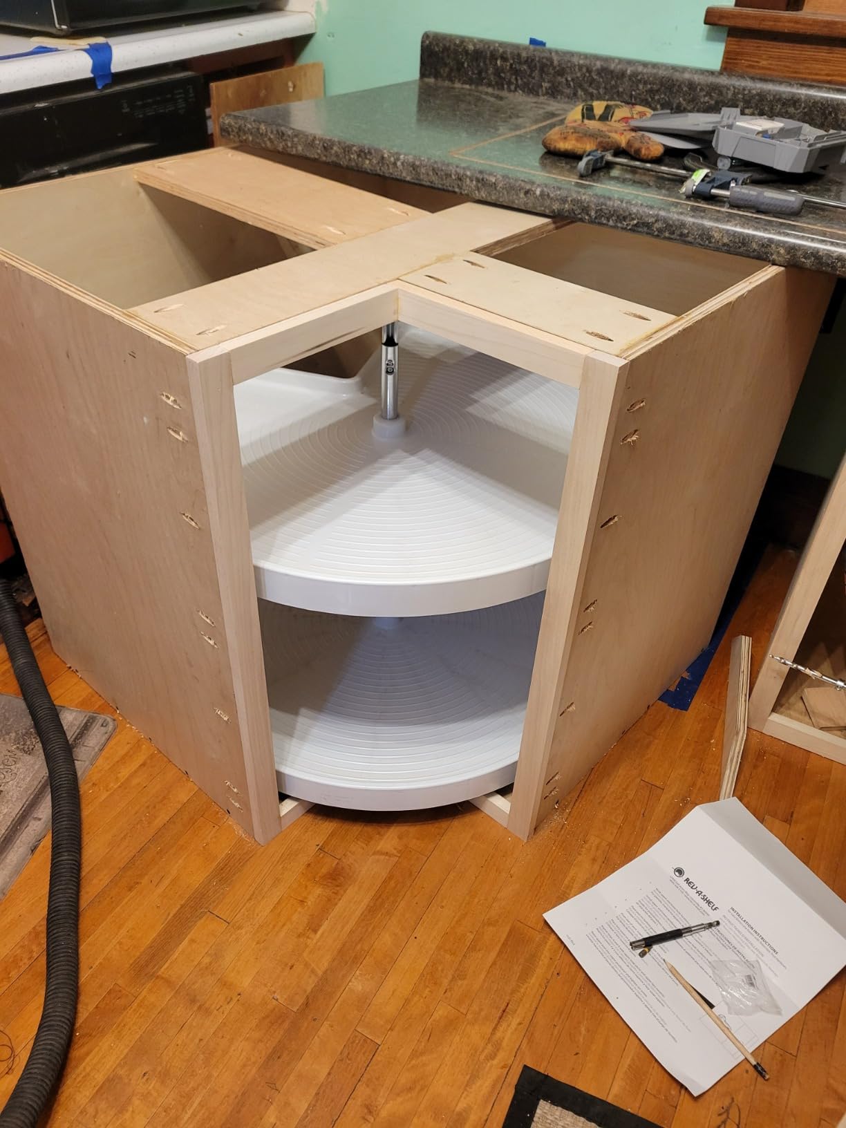 Lazy Daisy Polymer Kidney-Shaped 2-Shelf Lazy Susan for Corner Base Cabinets customer photo 2