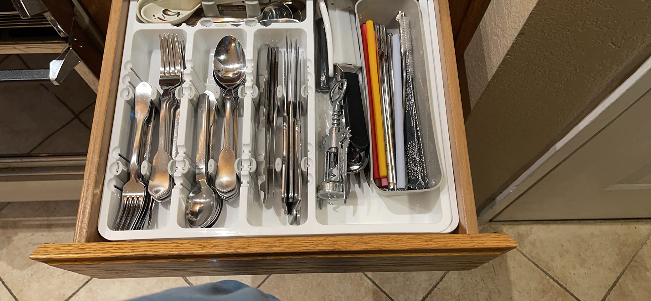 OXO Good Grips Large Expandable Utensil Organizer, White customer photo 1