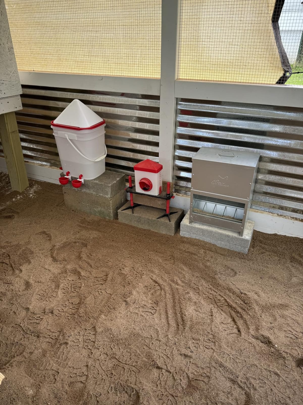 RentACoop 25lb Gravity-Fed Metal Trough Feeder with Lid & Rain Cover customer photo 2