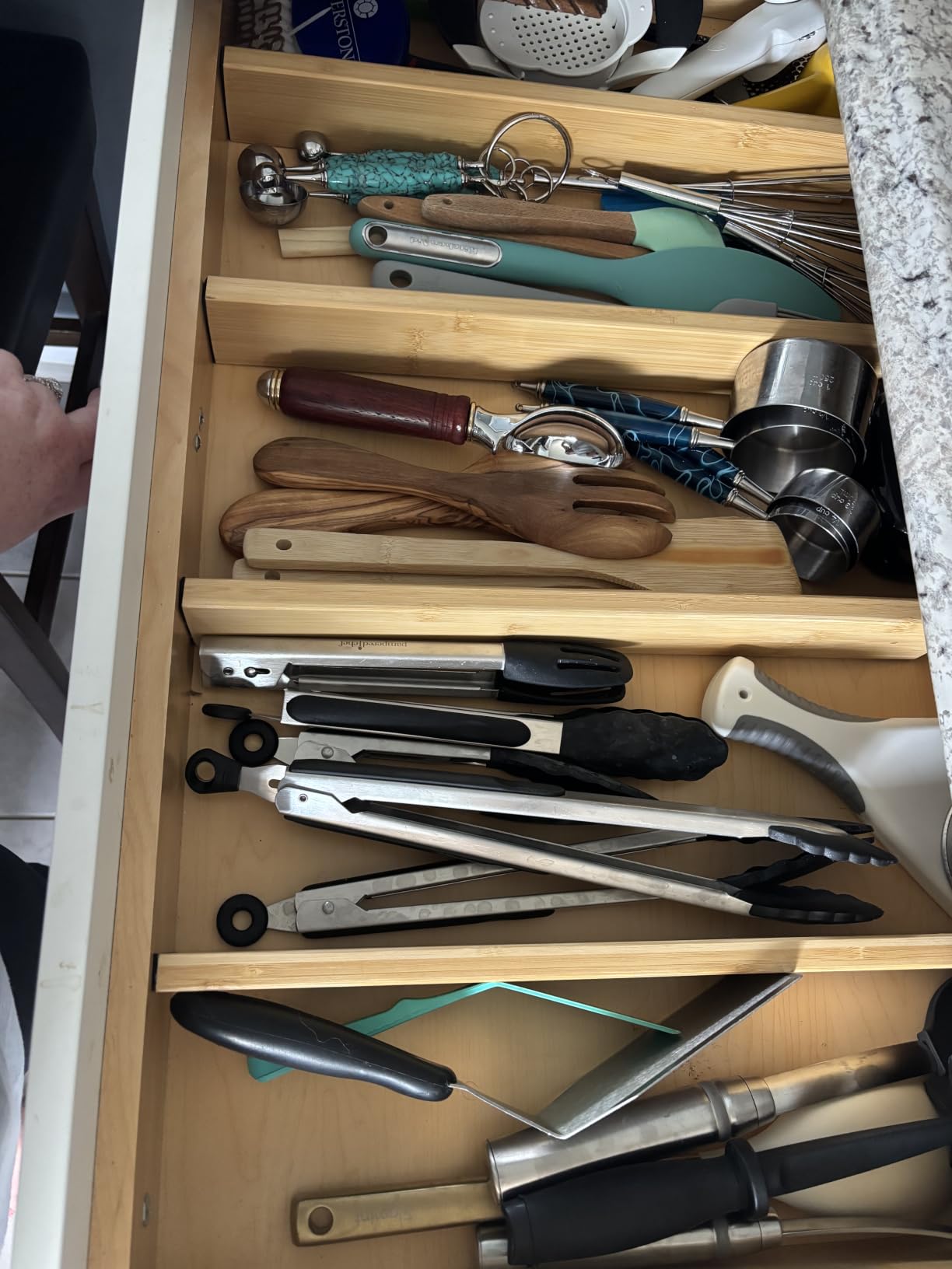 Utoplike 4 Pcs Bamboo Kitchen Drawer Dividers, Large Drawers Organizers customer photo 2