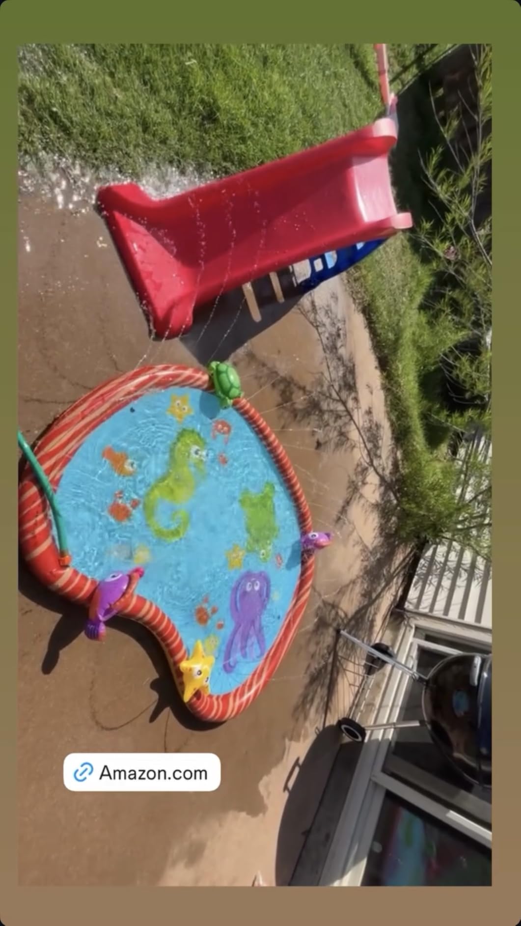 BANZAI Splash Pad Toddler Water Play Mat, 58 in Outdoor Kids Sprinkler Mat with 3D Sea Characters, Baby Splash Pad for Backyard Summer Fun customer photo 2