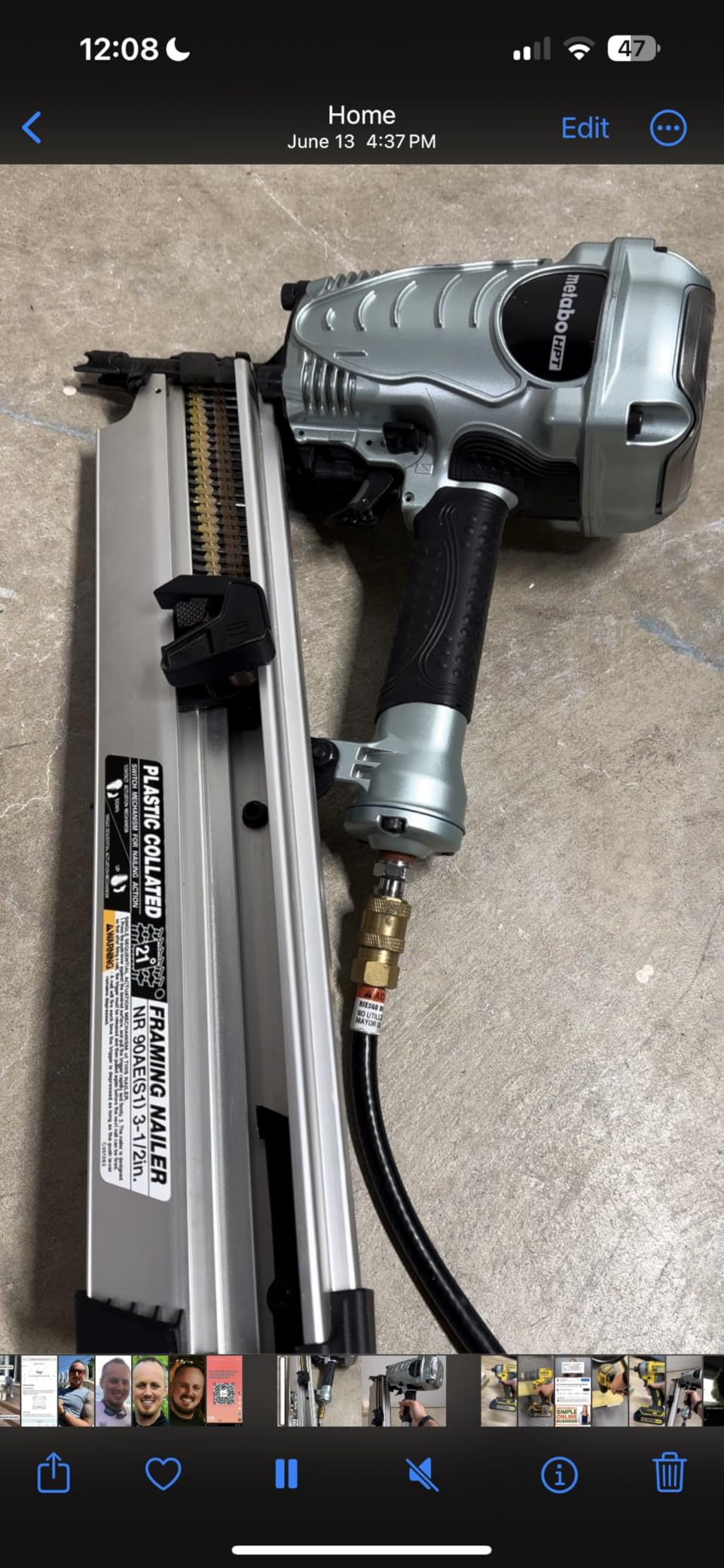 Metabo HPT Framing Nailer, 21° Plastic Collated 2-3.5in, NR90AES1 customer photo 2