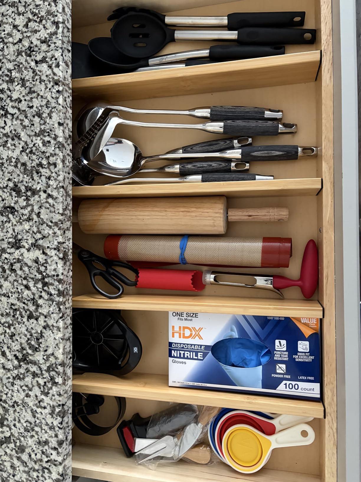 BAMEOS Bamboo Expandable Drawer Dividers – Fits 16.6