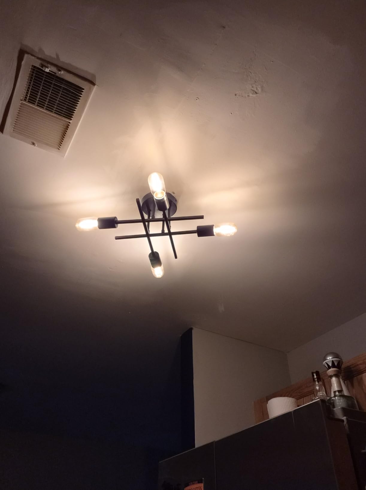 TOBUSA Modern 4-Light Semi Flush Mount Ceiling Light Fixture, Matte Black customer photo 1
