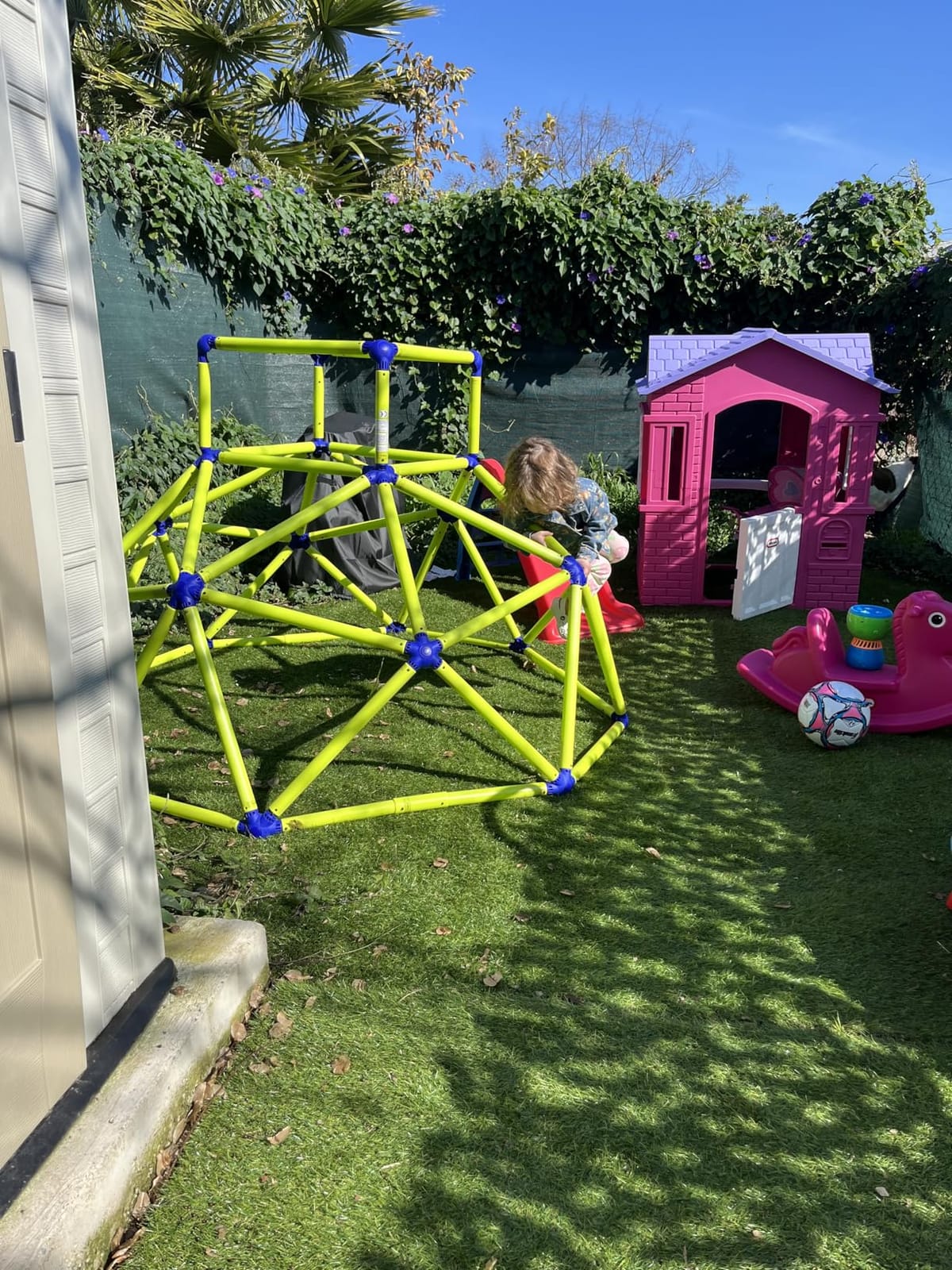 Eezy Peezy Mega Pyramid Monkey Bars Climbing Tower Active Outdoor Fun for Kids Ages 3 to 8 Years Old, Blue/Green customer photo 2