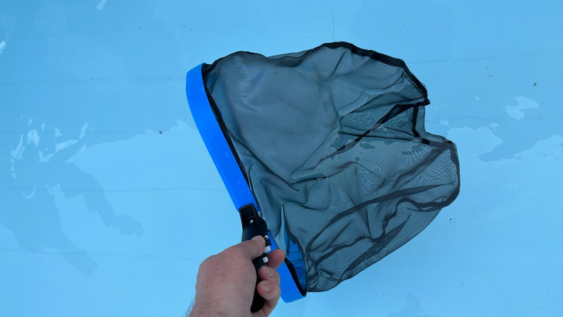 Pool Skimmer Net for Pool Cleaning, Heavy Duty Pool Net Skimmer with Fine Mesh & Deep Bag, Aluminum Frame Pool Leaf Net for Above Ground & In-Ground Pools, Pond Cleaning Leaf Rake Net (No Pole) customer photo 2