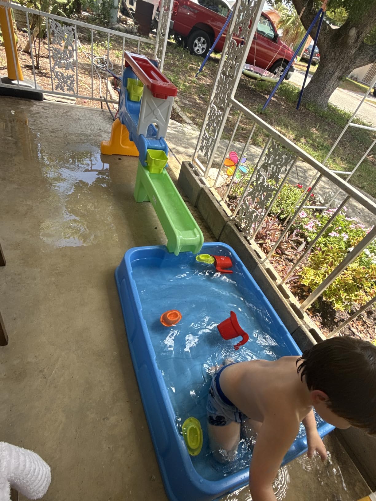 Simplay3 Raindrop Falls Water Table and Splash Kiddie Pool for Toddlers and Kids, 9 Water Play Table Accessories customer photo 1