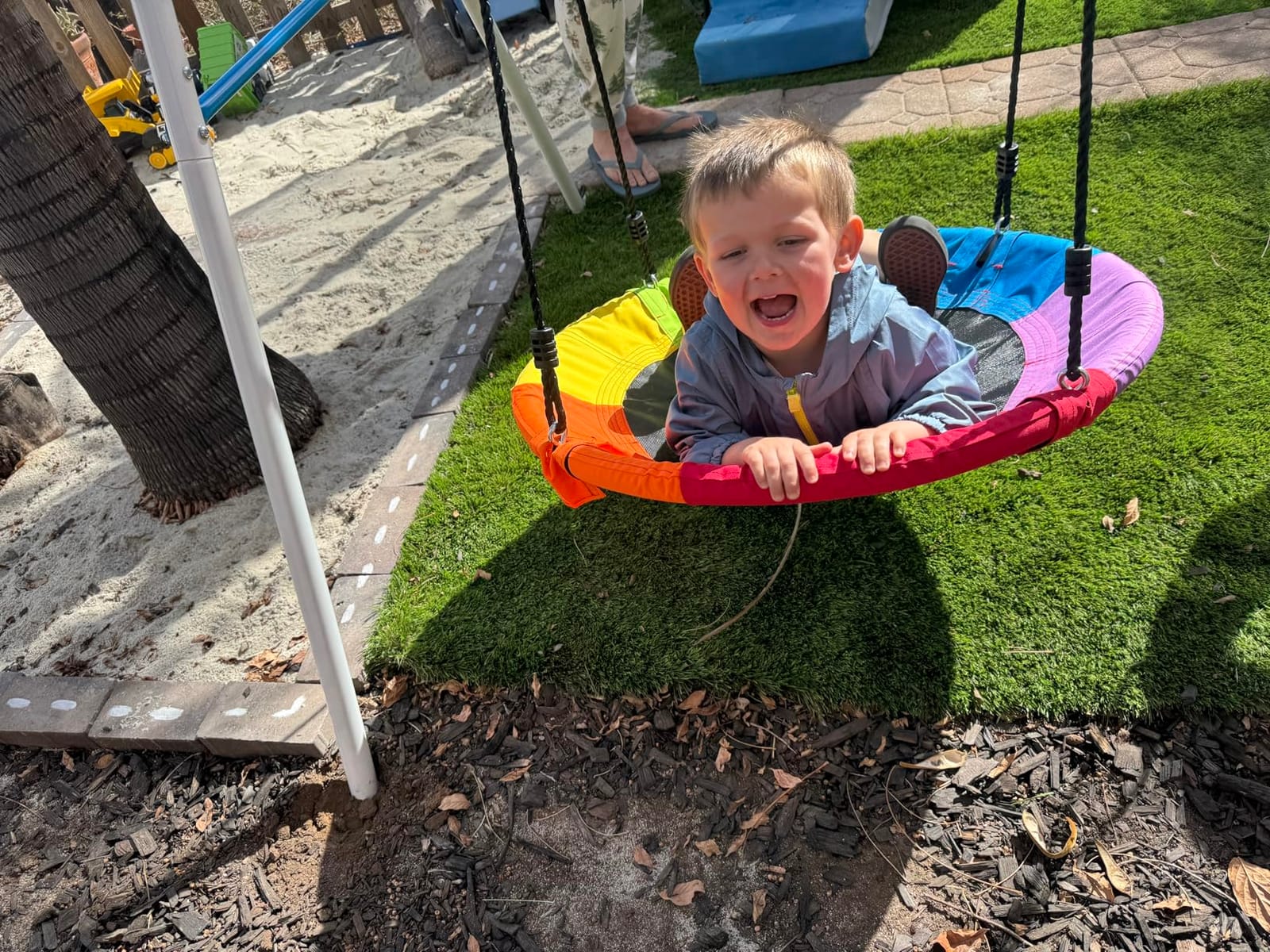 Trekassy Swing Sets for Backyard,440lbs A-Frame with Saucer & Toddler Swing customer photo 1
