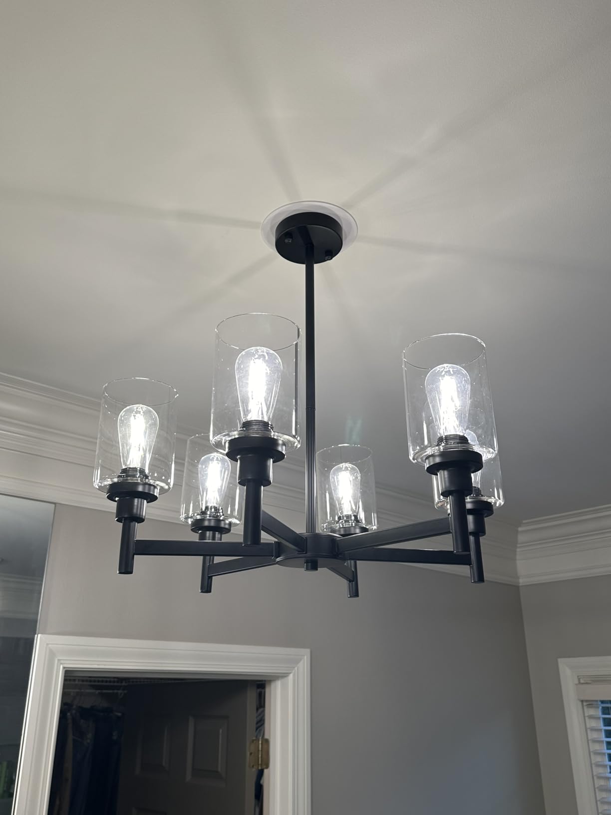 Black Farmhouse Chandeliers for Dining Room Light Fixtures Over Table customer photo 1