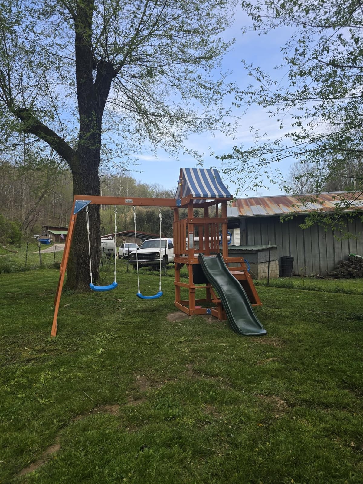 ROBUD Swing Sets for Backyard, Wooden Swing Set customer photo 2