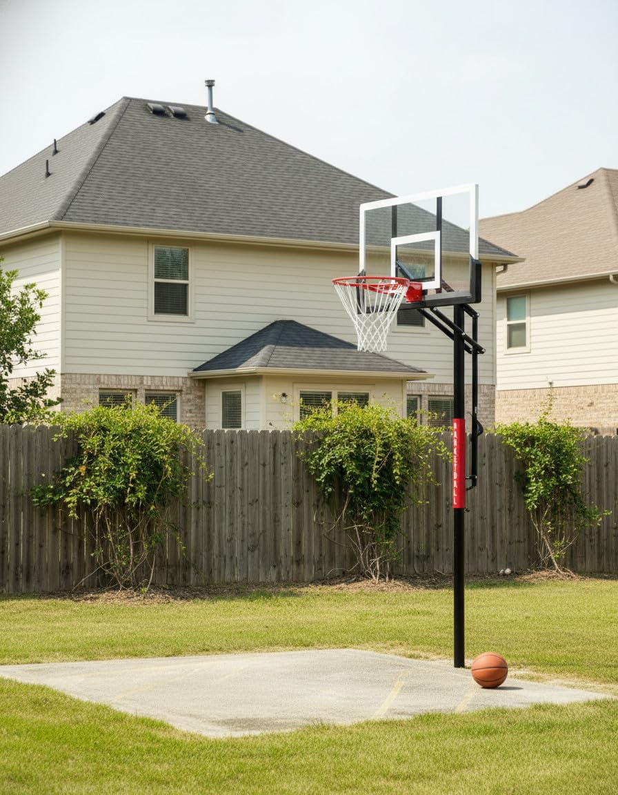 G GX9 In-Ground Basketball Hoops 7-10ft Adjustable with Crank, Outdoor Inground Basketball Goal System with 45-54 Inch Shatterproof Backboard customer photo 2