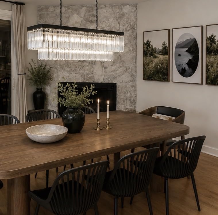 Weesalife Gold Crystal Chandeliers for Dining Room，9-Lights L28 Inch customer photo 1