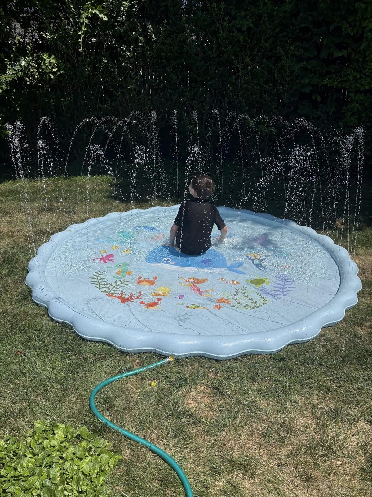 EPN Splash Pad for Kids, Large Thick PVC Sprinkler Play Mat, 102.3 Inches customer photo 2