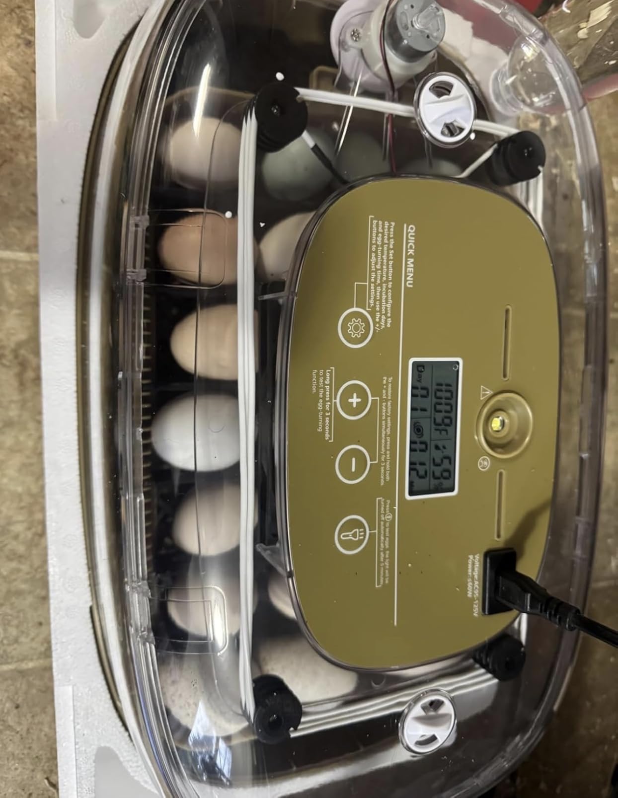 Incubators for Hatching Eggs,24 Eggs Capacity with Automatic Turning, Accurate Temp & Humidity Control, Egg Candler, Air Vent, 360° Viewing for Chicken, Duck, Quail & Goose Eggs customer photo 2