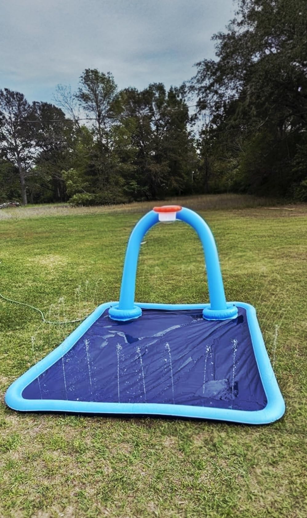 Splash Pad for Kids & Dogs, Large Sprinkler Pad Water Toys with Basketball Hoop, Thickened Non-Slip Splash Mat, Foldable Play Pool & Outdoor Summer Toys Ages 4-12 customer photo 2
