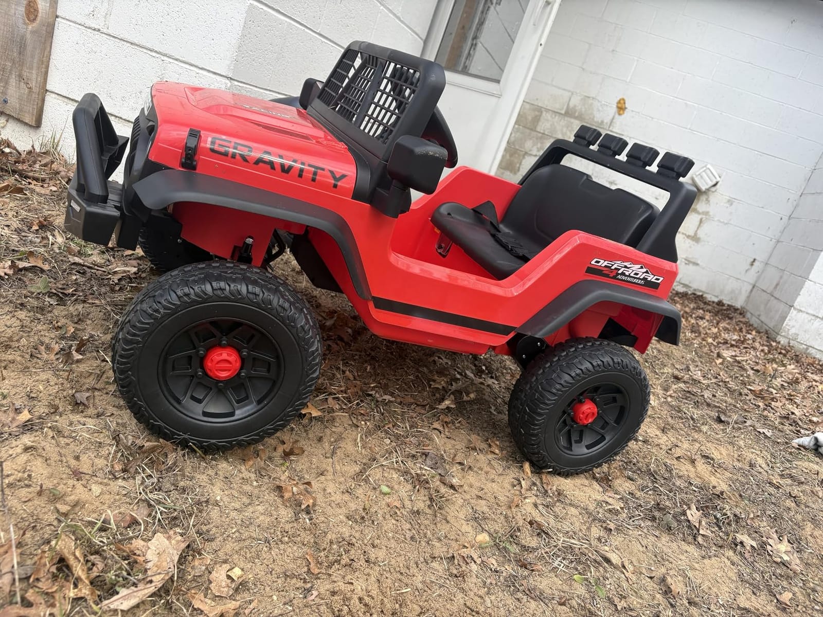24V Ride on Toys w/Remote Control, 4WD Kids Ride on Truck Car, 3 Speed, Bluetooth Music, Wide Seat, Spring Suspension, LED Light, Birthday for Boys Girls Toddler (Black+Red) customer photo 1
