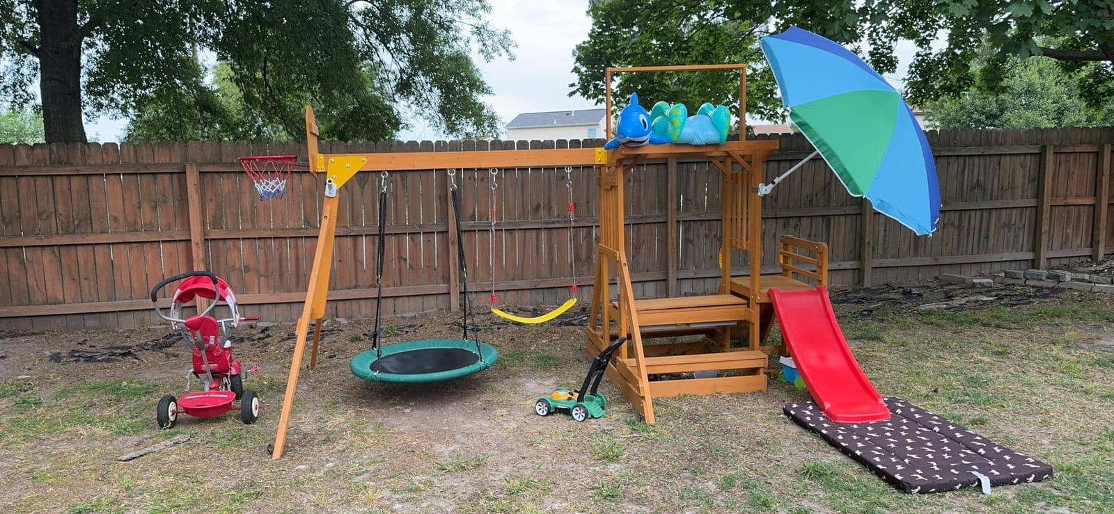 SUNIBOXI Wooden Swing Sets for Backyard, for Ages 3-8 customer photo 2