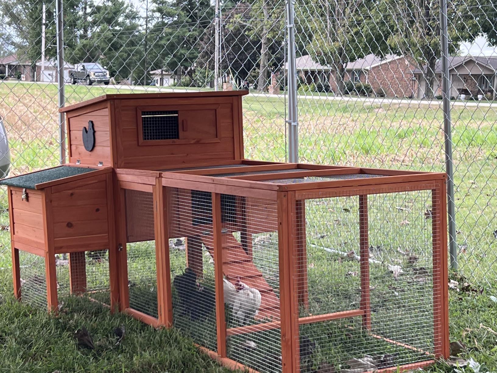 XLarge Chicken Coop Outdoor Wooden Hen House Poultry Cage Orange 80