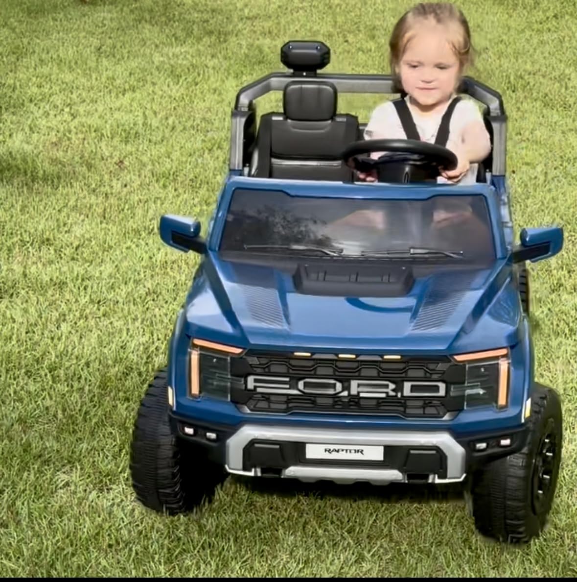 First Ride On 24V 2 Seater Kids Car Truck, Licensed Ford F-150 Raptor Electric Ride on Car w/Remote Control, Dual 120W Motor, LED Lights, Bluetooth Music, Rear Storage, Max 110 Mins Runtime (Pink) customer photo 1